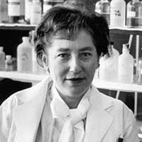 headshot of Mildred Cohn in lab