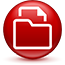 Document folder icon on shiny red circle button.