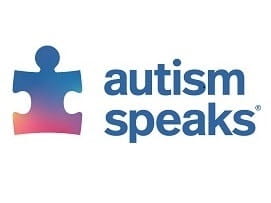 logo with image of a puzzle piece and the words autism speaks