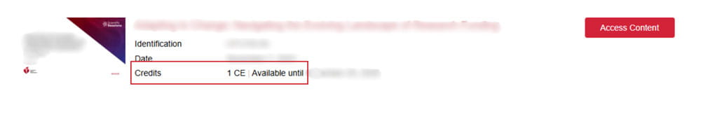 An image showing where to look on the OnDemand platform to see available CE.